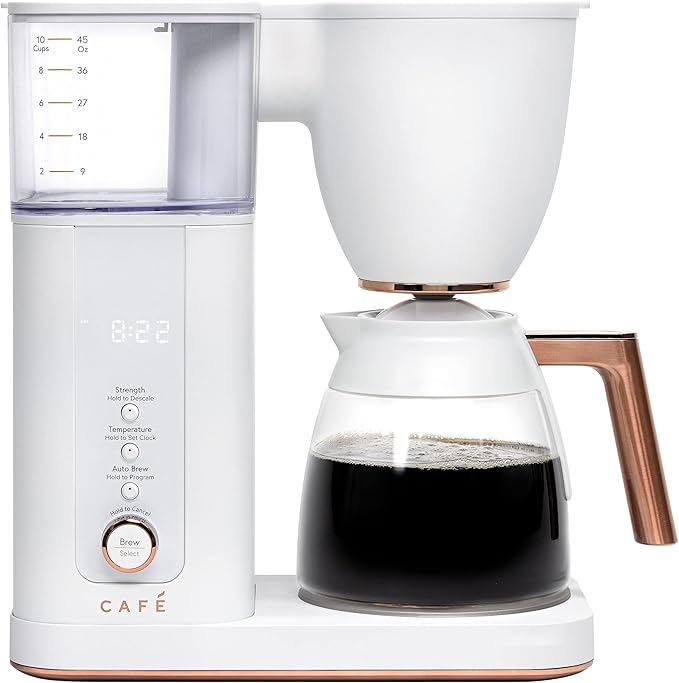 Café Specialty Drip Coffee Maker | 10-Cup Glass Carafe | WiFi Enabled Voice-to-Brew Technology | Smart Home Kitchen Essentials | SCA Certified, Barista-Quality Brew | Matte White