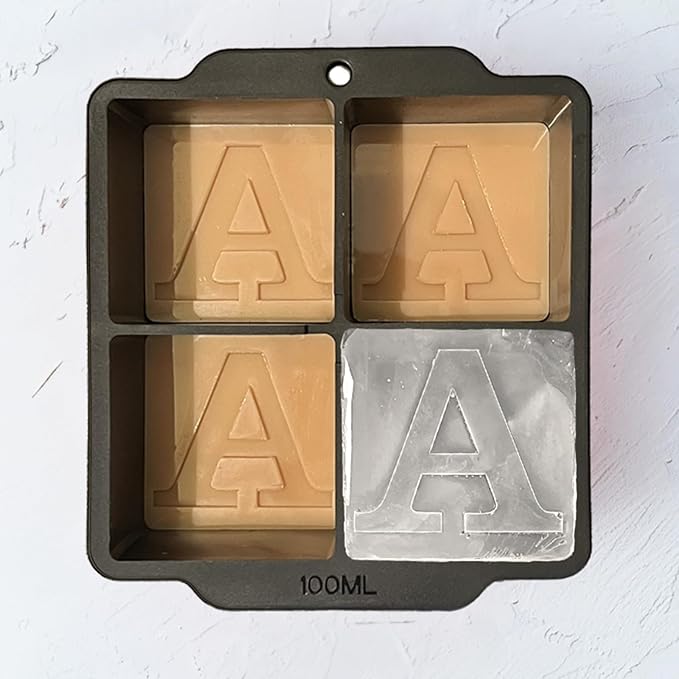 Letter A Monogram Ice Cube Mold Custom Ice Cube Mold 2 Inch Big Initials Silicone Ice Cube Tray Gifts for DAD Gifts for Him