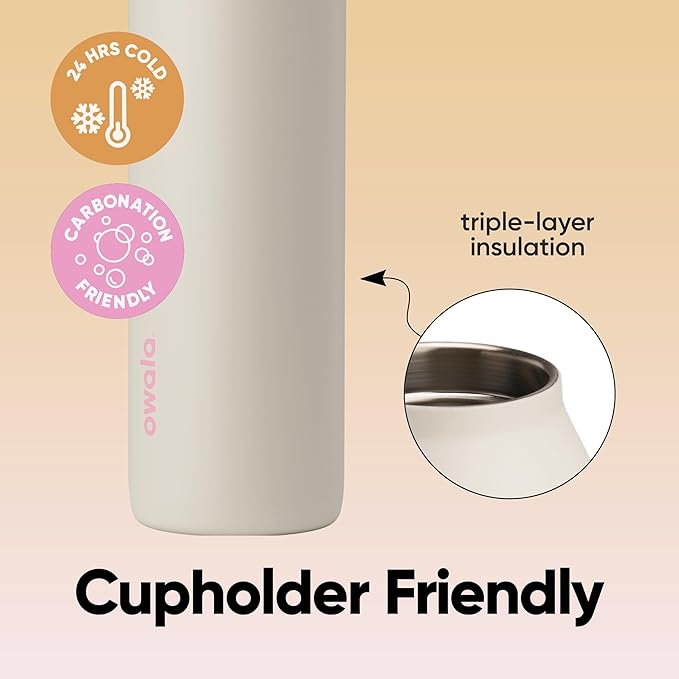 Owala FreeSip Twist Insulated Stainless Steel Water Bottle with Straw for Sports and Travel, BPA-Free, 24-oz, Daybreak