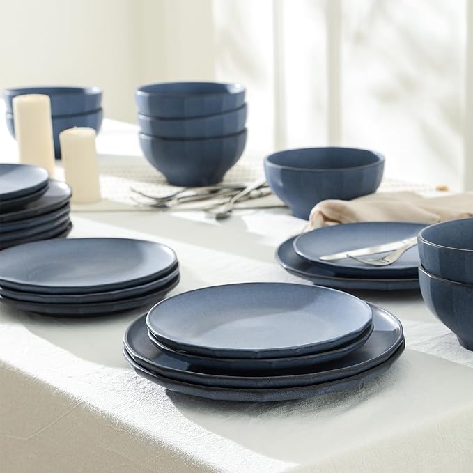 Stone Lain Rio 4-Piece Dinner Plate Set Stoneware, Blue