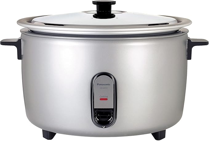 Panasonic Commercial Electric Rice Cooker, 208V Extra-Large Capacity 80-Cup (Cooked), 40-Cup (Uncooked) with One-Touch Operation - SR-GA721L - Silver