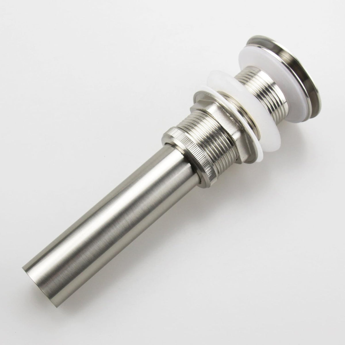 Brushed Nickel Pop Up Sink Drain Without Overflow, Bathroom Faucet Vessel Sink Drain Stopper 1-5/8" Without Overflow Fits 1.25" to 1.5" Drain Holes