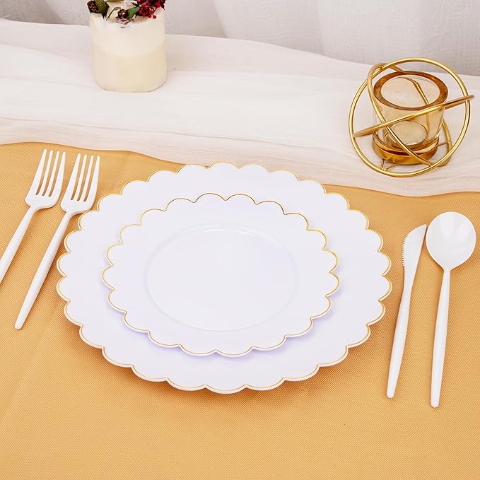 Supernal 180PCS White Plastic Silverware,White Utensils Set Disposable,Disposable Silverware Include 60 Forks,60 Knives,60 Spoons,Heavy Duty Party Cutlery for Birthday,Dinner,Wedding