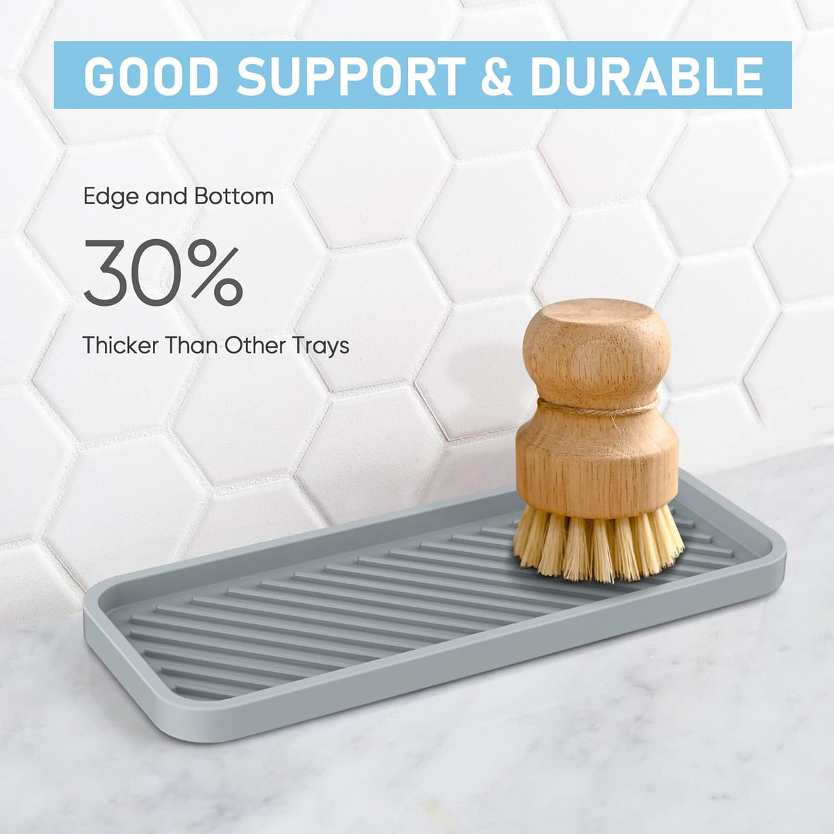 EG-SIPRO Silicone Sponge Holder, Kitchen Sink Organizer Tray, Sponge Caddy for Bathroom Counter, Dish Soap Holder, Scrubber, Soap Dispenser, Scouring Pad