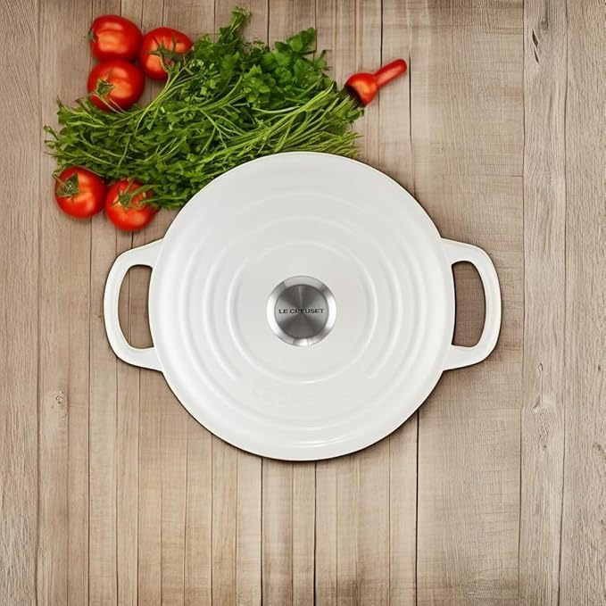 Le Creuset Enameled Cast Iron Signature Round Dutch Oven, 4.5 qt., White