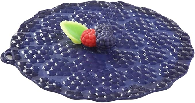 Charles Viancin - Blackberry Silicone Lid for Food Storage and Cooking - 8''/20cm - Airtight Seal on Any Smooth Rim Surface - BPA-Free - Oven, Microwave, Freezer, Stovetop and Dishwasher Safe