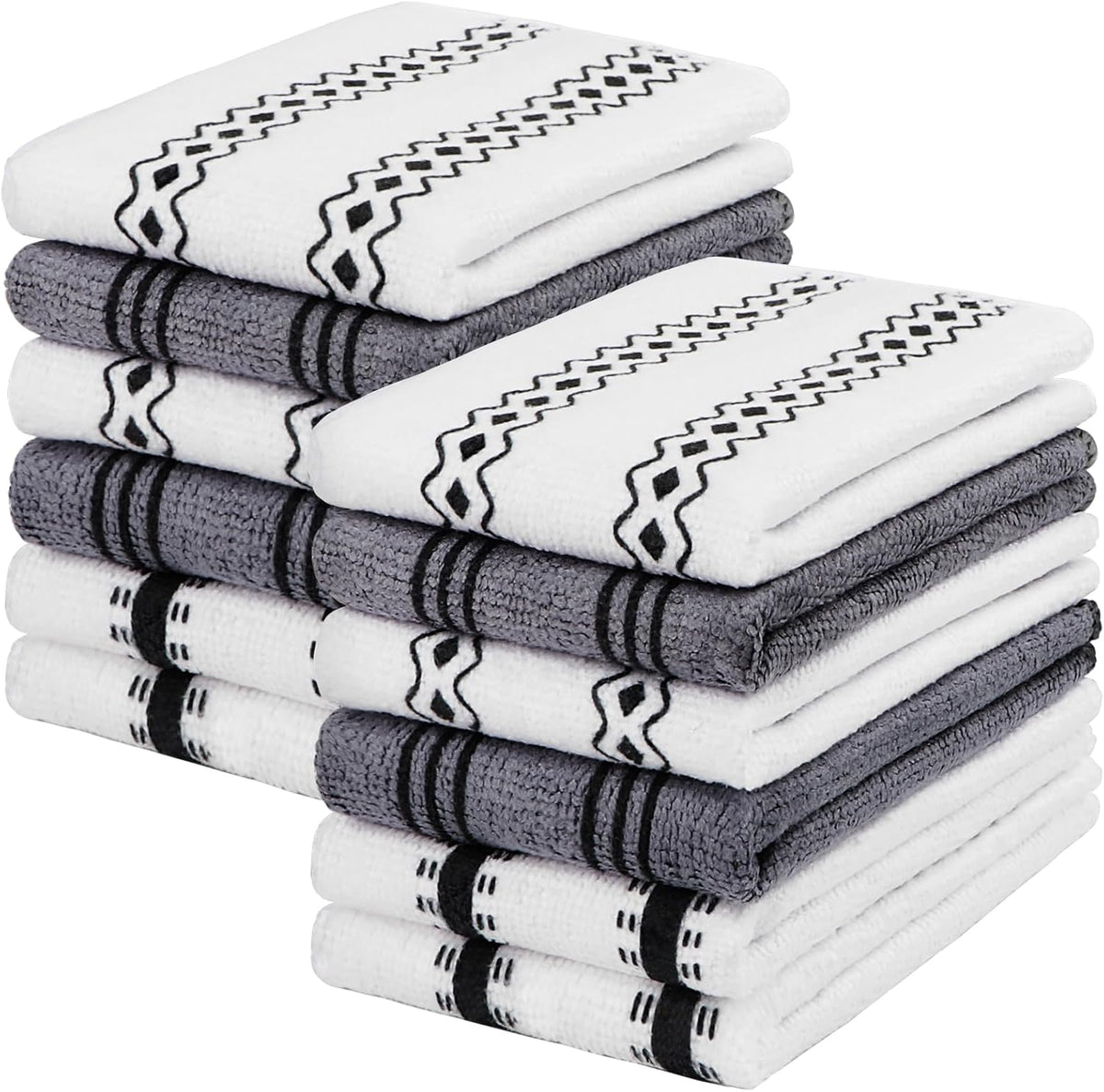 HOMEXCEL Microfiber Cleaning Cloth, Kitchen Towels 12 Pack, Lint Free, Scratch-Free, Highly Absorbent, Reusable Dish Towels for Kitchen and Household