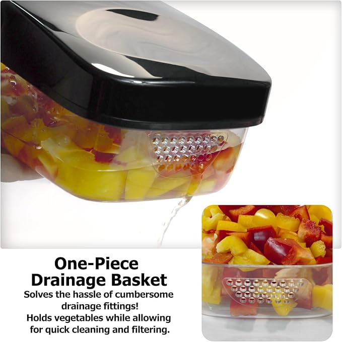 Vegetable Chopper, Food Choppers, Onion Chopper, Veggie Choppers, Onion Dicer, Potato Dicer Cuber with Container, Onion Dicer & Vegetable Dicer (Black)