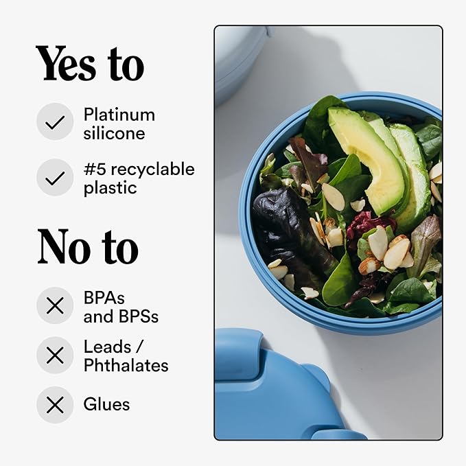 STOJO Collapsible Bowl - Translucent 36oz - Reusable Silicone Bowl (Translucent Steel Blue)