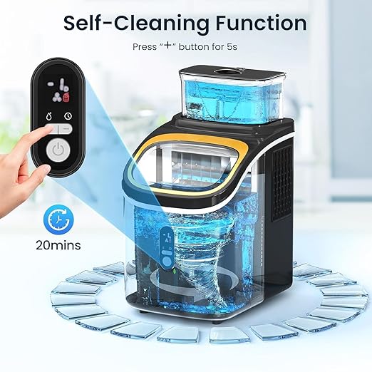 Antarctic Star Countertop Ice Maker Machine, 30lbs/24Hrs, 3 Thickness Ice Cubes, 16Pcs/13 Mins,2 Ways to Add Water, Self-Cleaning Ice Cube Maker w/Basket and Scoop for Home/Kitchen/Camping/RV (Black)