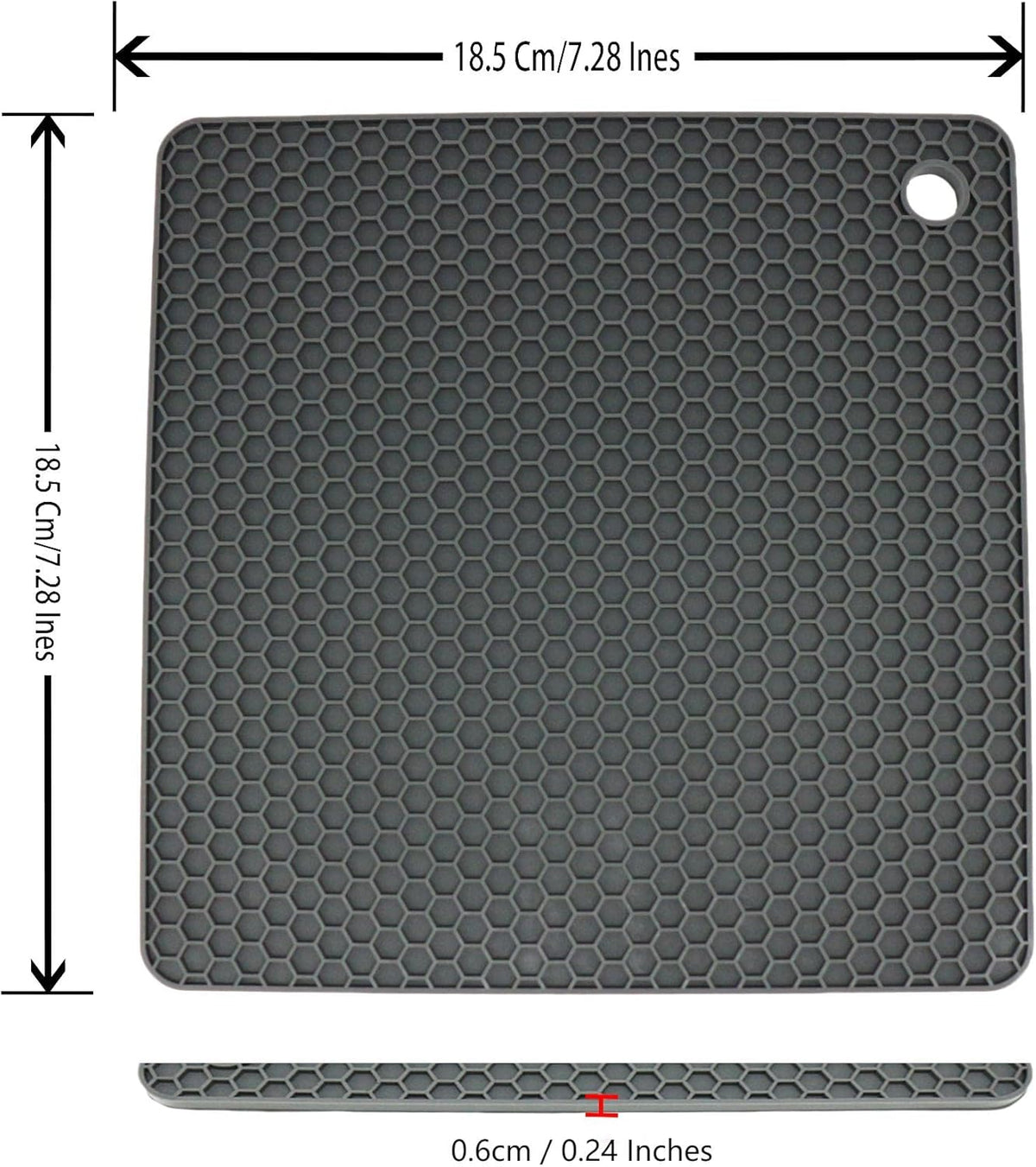 Silicone Trivets for Hot Dishes, Trivet Hot Pads for Kitchen, Trivets for Hot Pots and Pans, Multi Use Silicone Pot Holders Trivet Mat, Heat Resistant Mats for Countertop Set 4 Light Gray