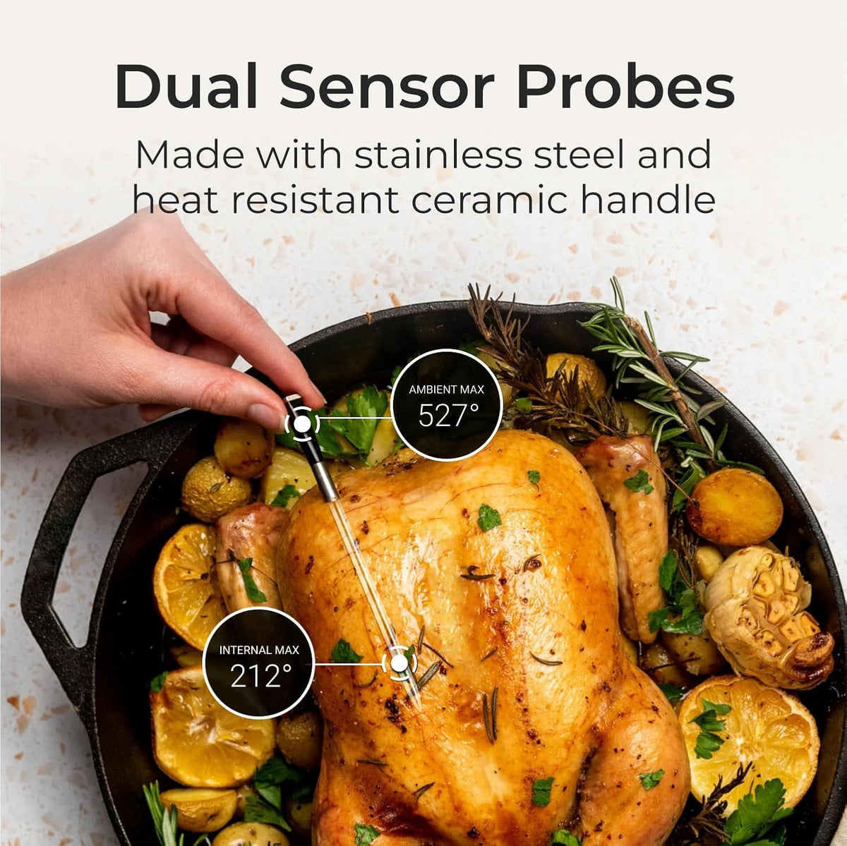MEATER Plus Bundle: Smart Digital Wireless Meat Thermometer with Heat-Resistant BBQ Mitts & Bar Blade Opener | Grilling, Smoking, Roasting, Baking, & BBQ | Limited Edition Brown Sugar Color