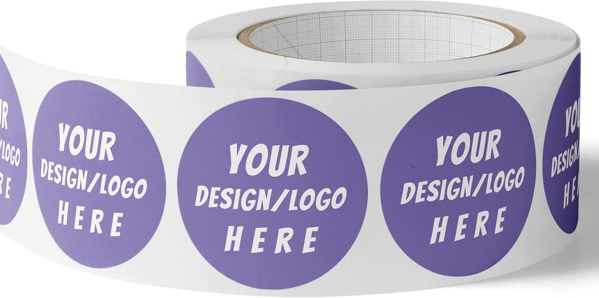 150 Custom Circle/Square BOPP Roll Labels- Personalized Stickers for Business Logo, Party, Wedding Favor, Baby Shower-Any Design Text + Image, Matte/Gloss Finish (3 Inch Circle)