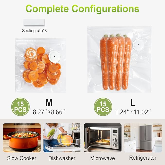 Handheld Vacuum Sealer for Wet and Dry Food, Compact Portable Food Sealer with Strong Suction, Meal Prep and Sous Vide, 5X Preservation & Fresh, White