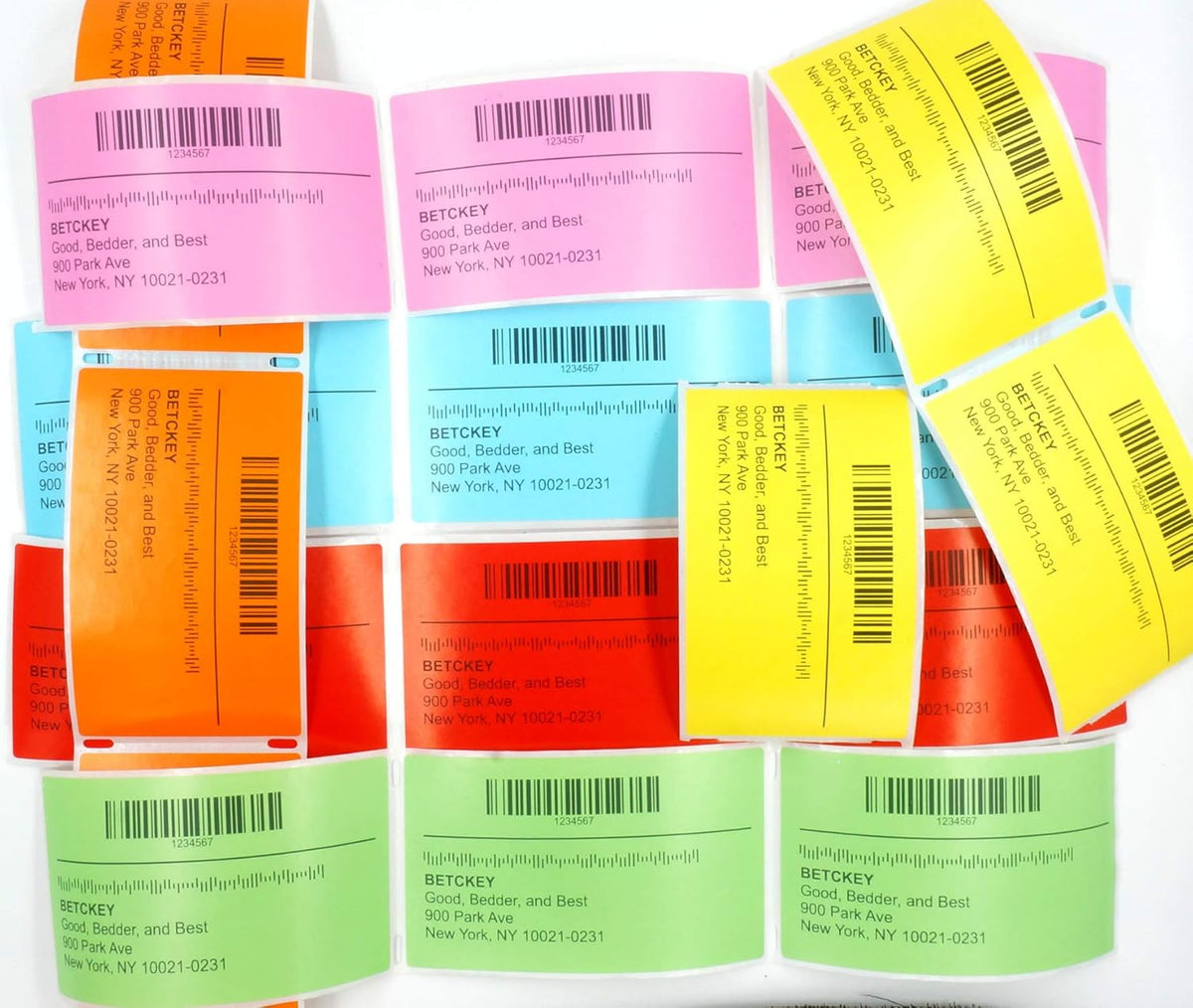BETCKEY - 4" x 5" Large Shipping & Multipurpose Labels Compatible with Zebra & Rollo Label Printer,Premium Adhesive & Perforated[Green, 6 Rolls, 2100 Labels]