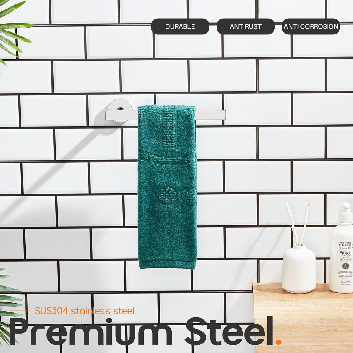 Bath Towel Rings Bathroom Towel Holder Modern Small Hand Towel Bars Stainless Steel Wall Mounted Polished Chrome AN3001CH