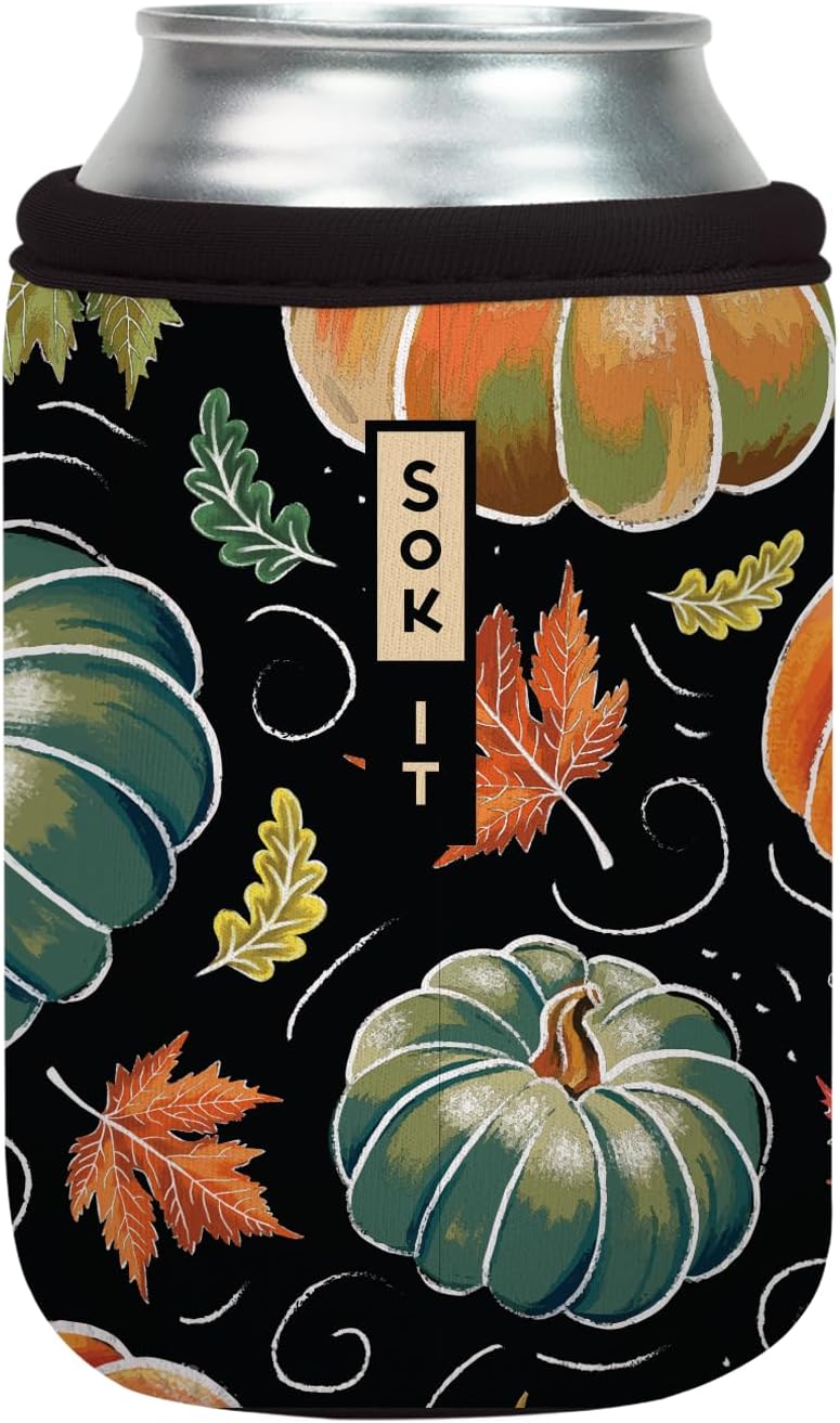 Sok It CanSok Sleeve for Beer & Soda Insulated Neoprene Cover (Midnight Harvest, 12oz Can Sleeve)