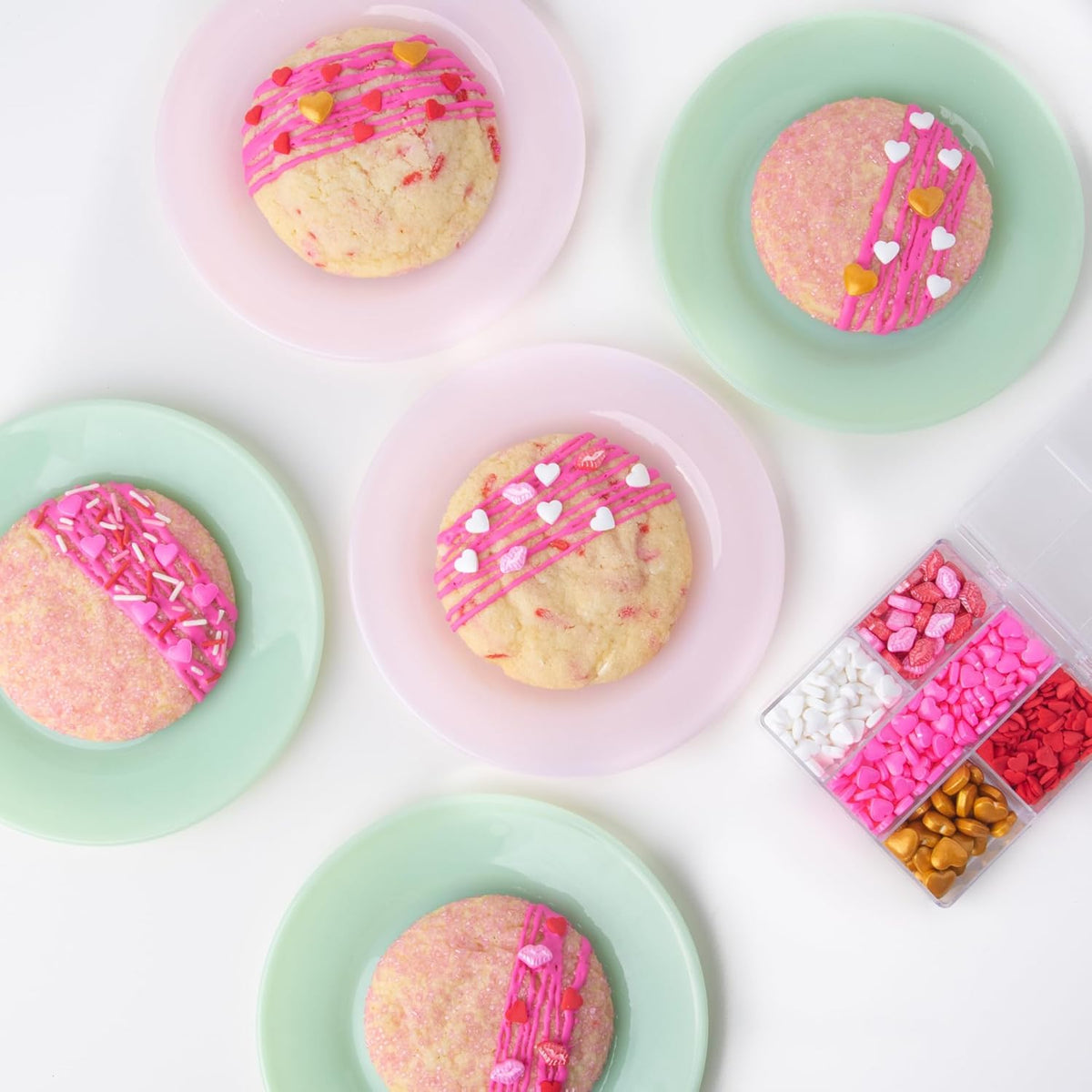 Sweets Indeed Valentines Heart Tacklebox, Edible Heart Shapes, Assorted Variety, Perfect for Cake Decorations, Baking, Ice Cream, Cookies, Cupcake Topper, 2.53 ounces (Sweetheart Tacklebox)