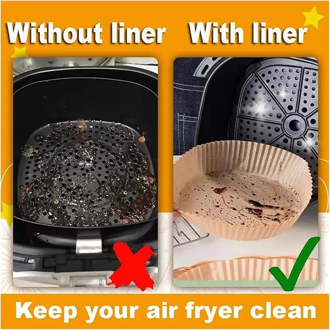 Large Air Fryer Disposable Paper Liners Nonstick 23cm Oven Airfryer Parchment Baking Paper ，Compatible For Ninja，Compatible For COSORI ，Grill Cooking Basket(20cm square,200 Pcs)