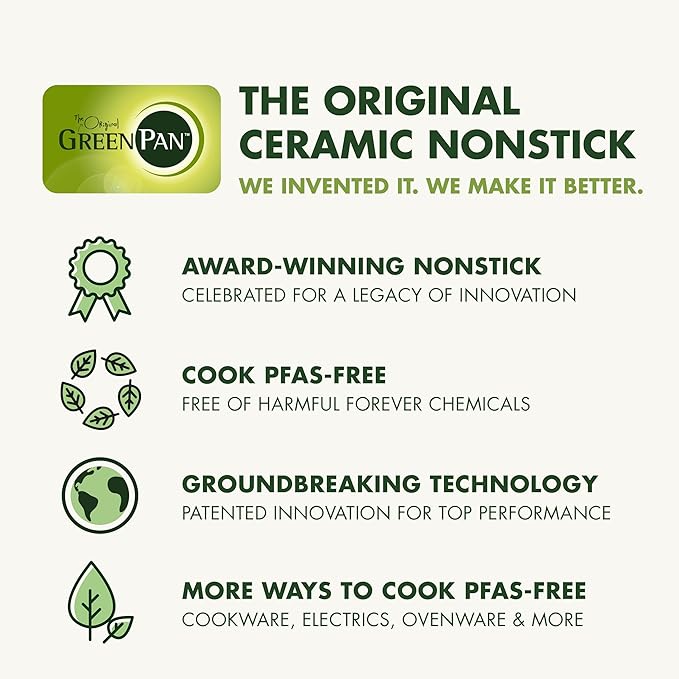 GreenPan Premiere Ovenware Healthy Ceramic Nonstick 4 Piece Bakeware Set, PFAS-Free, Rectangular, Square, Quarter, Half Sheet Baking Pans, Warp-Free, Oven & Broiler Safe 600F, Dishwasher Safe, Taupe
