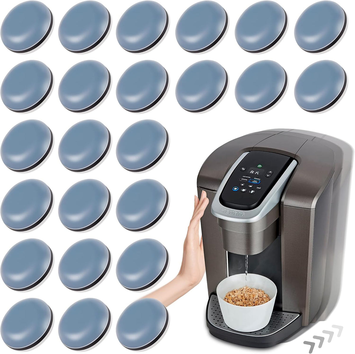 Appliance Sliders for Kitchen 24 PCS Self-adhesive Small Kitchen Finds Appliance Slider Hacks Easy to MovIing & Space Saving Must Have Home Gadgets Mixer Accessories for Countertop