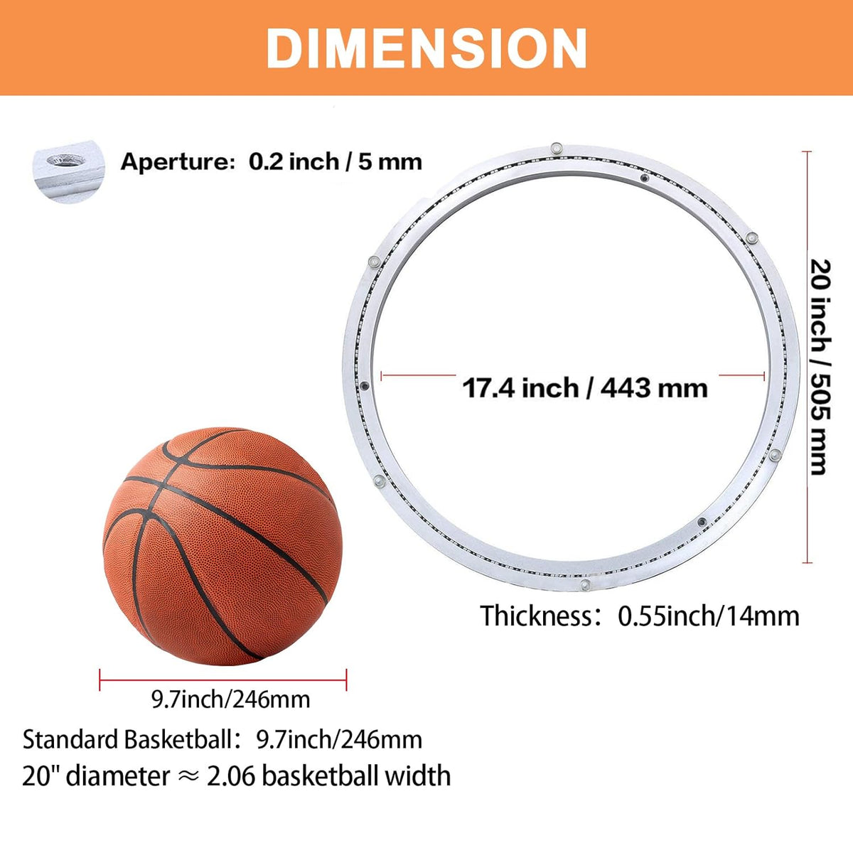 TamBee 20 Inch Lazy Susan Hardware Mute Turntable Bearing 450 lbs Load Capacity Heavy Duty Lazy Susan Parts Kit Rotating Ring Mechanism for Dining Tables, DIY Projects(Base Only)