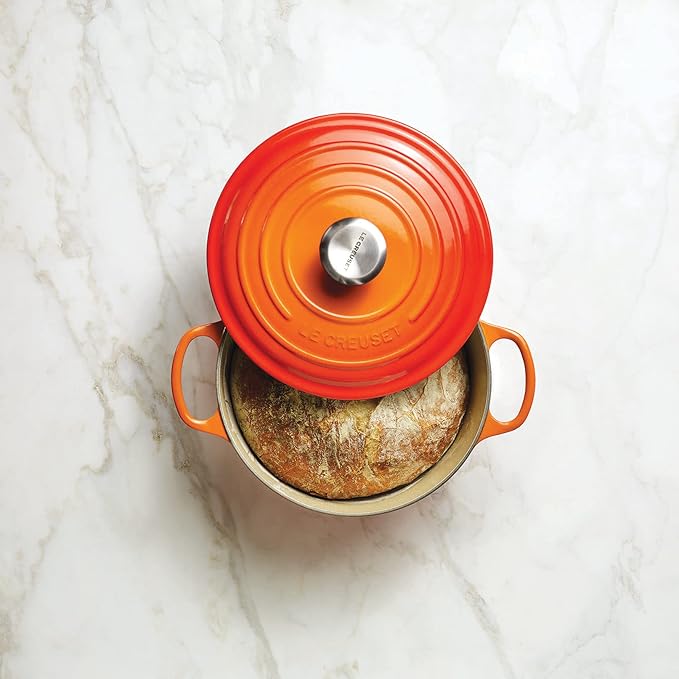 Le Creuset Enameled Cast Iron Signature Round Dutch Oven, 7.25 qt., Flame