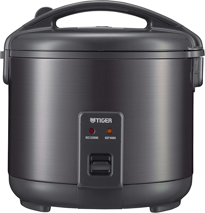 Tiger JNP-S18U-KY 10 Cup Capacity White Rice Cooker with Non-Stick Inner Pot, Retractable Power Cord, and Keep Warm up to 12 hours (Obsidian Black)