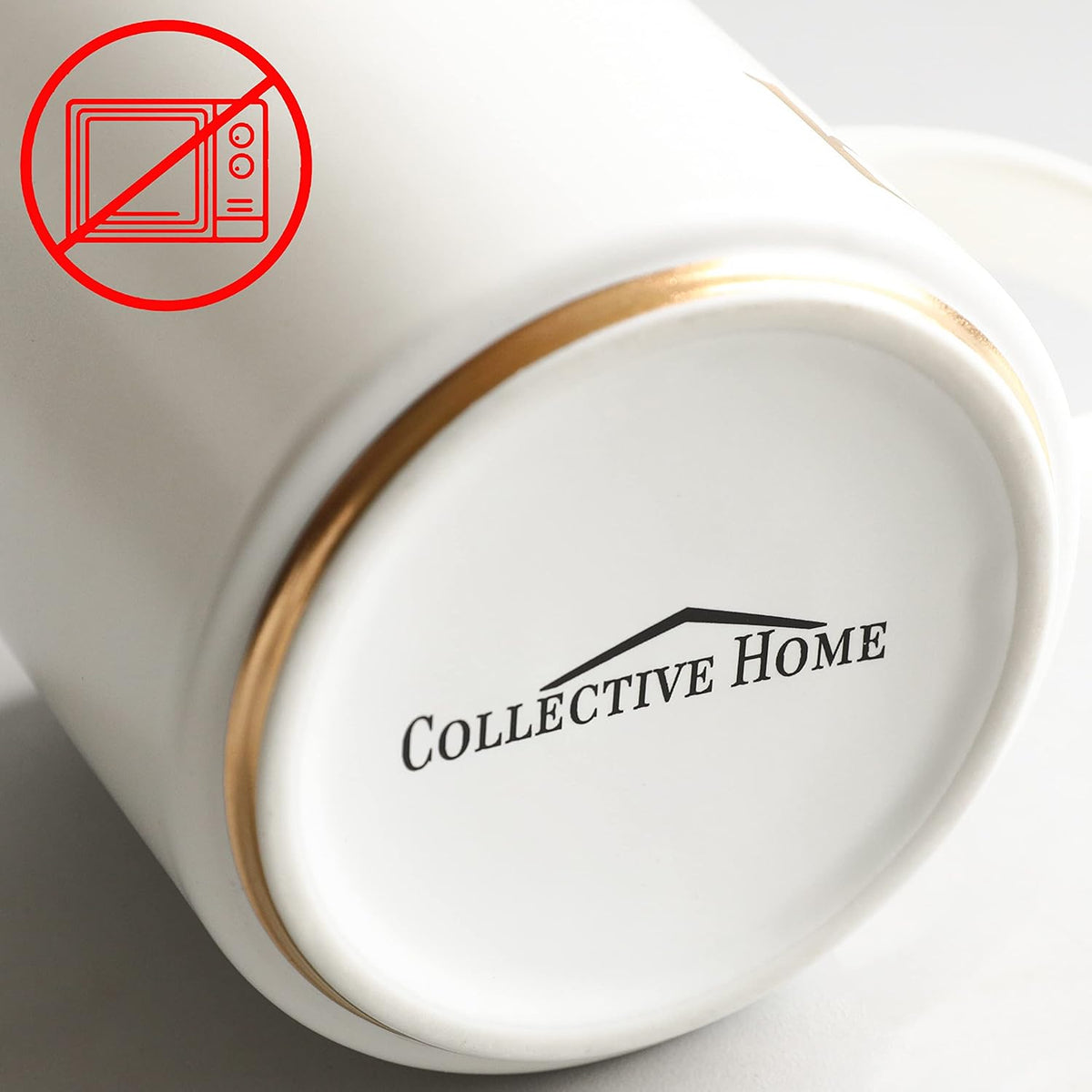 COLLECTIVE HOME - Monogram Ceramic Mugs, 15 oz Golden Initial Coffee Cups, Elegant Alphabet Tea Mugs, Elegant Personalized Mug with Gift Box, Unique Mug with Double Side Capital Letter (M)