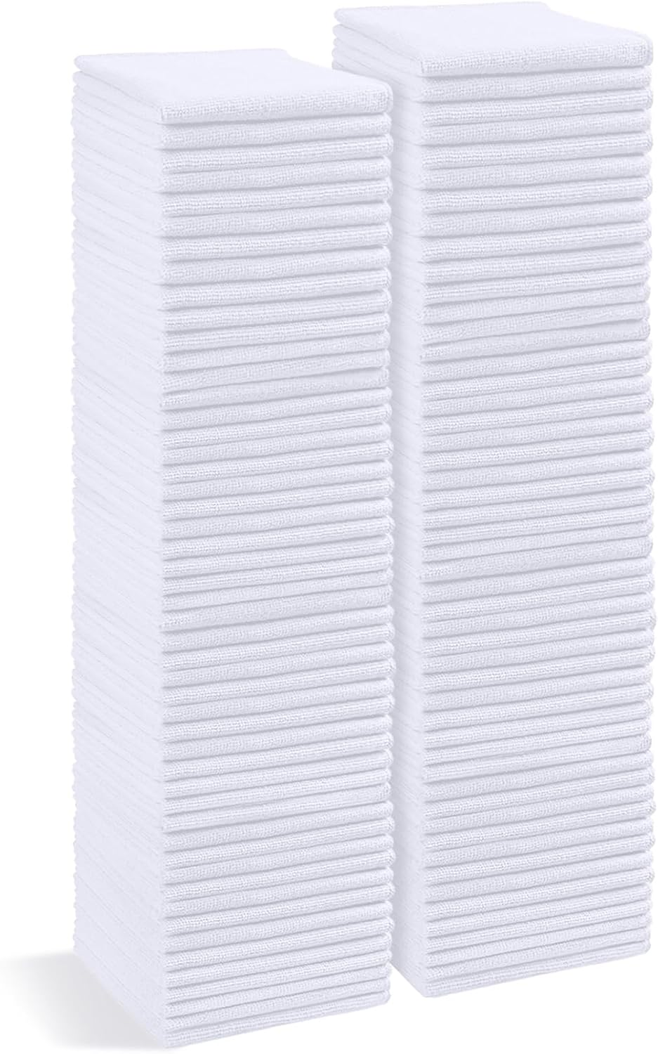 HOMEXCEL White Microfiber Cleaning Cloth, 100 Pack Cleaning Towels for Kitchen, Lint Free, Scratch-Free, Highly Absorbent, and Reusable Cleaning Rags for House, Window and Glass, Cars, 11.5 X11.5 inch