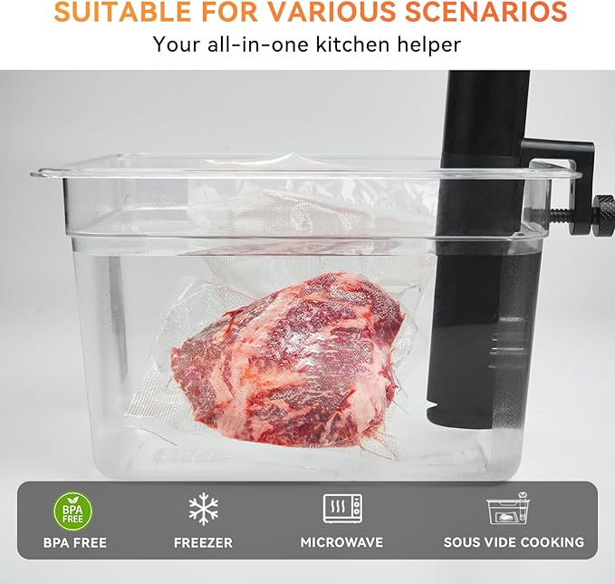 Rolls with Dispenser - 4 Pack 2 Rolls 8"x20' & 2 Rolls 11"x20', Vacuum Sealer Bags, Leakproof Heavy Duty Food Storage for Sous Vide, Meal Prep, Freezer, Compatible with Food Saver, Wevac Core