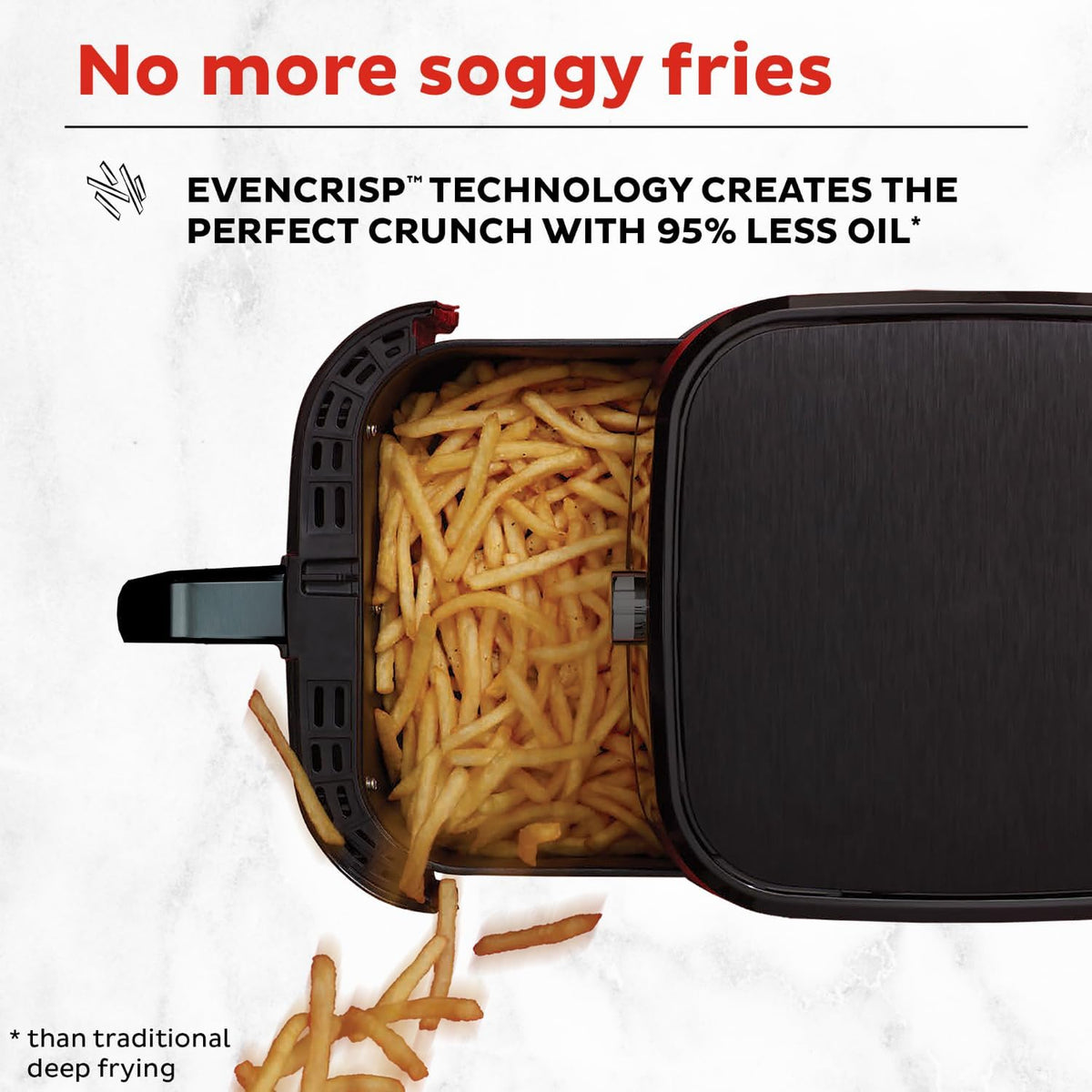 Instant Pot Vortex 5.7QT Air Fryer, Custom Program Options, 4-in-1 Functions, EvenCrisp Technology that Crisps, Roasts, Bakes and Reheats, 100+ In-App Recipes, from the Makers of Instant Pot, Black