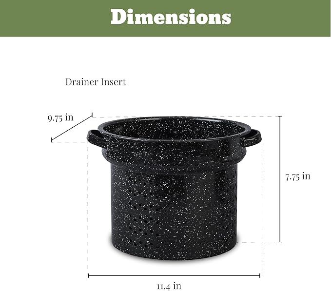 Granite Ware Enamel-on-steel 12-Piece Canner Kit, Includes 21.5 qt. Water Bath Canner with lid, Jar Rack, Blancher, Colander & 5 pc. Canning Tool Set