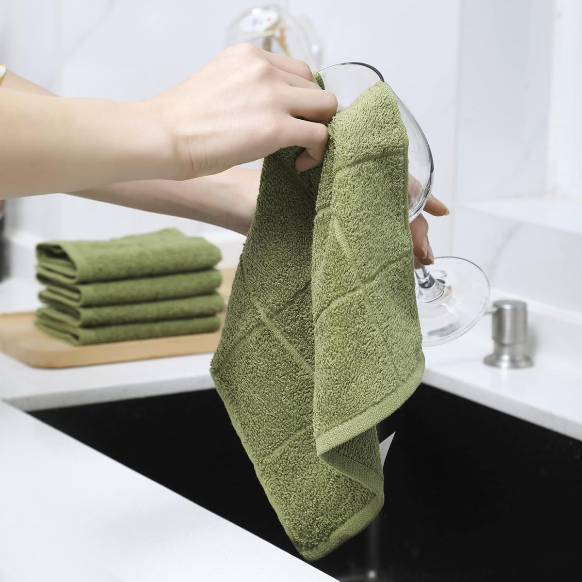 Glynniss Dishcloths Kitchen Highly Absorbent Dish Rags 100% Cotton Dish Cloths for Washing Dishes, Cleaning