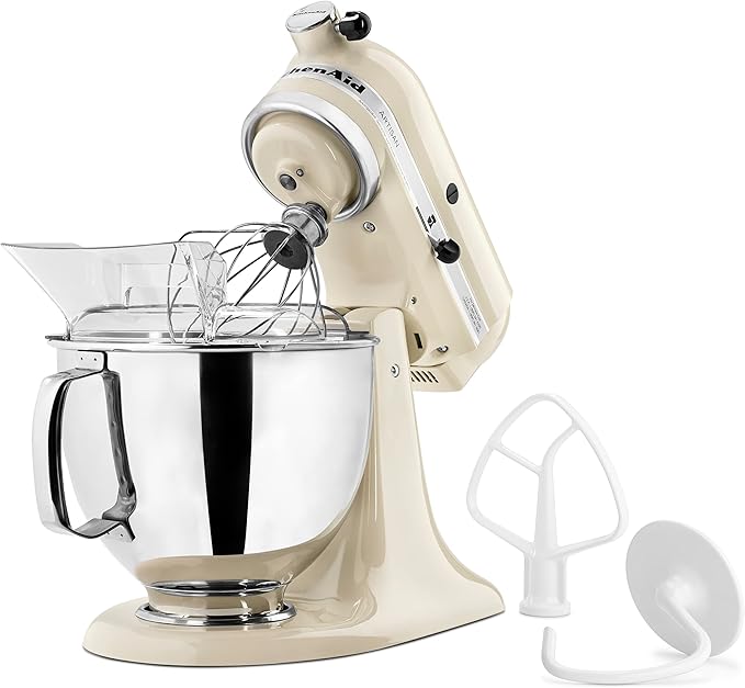 KitchenAid Artisan Series 5 Quart Tilt Head Stand Mixer with Pouring Shield KSM150PS, Almond Cream