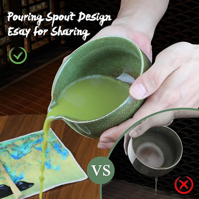 Matcha Whisk Set, 7Pcs Matcha Set Kit include Matcha Bowl, Matcha Whisk and Holder, Bamboo Scoop, Scoop Rest, Sifter and Tea Towel, Matcha Whisk and Bowl Set for Matcha Lovers and Beginers