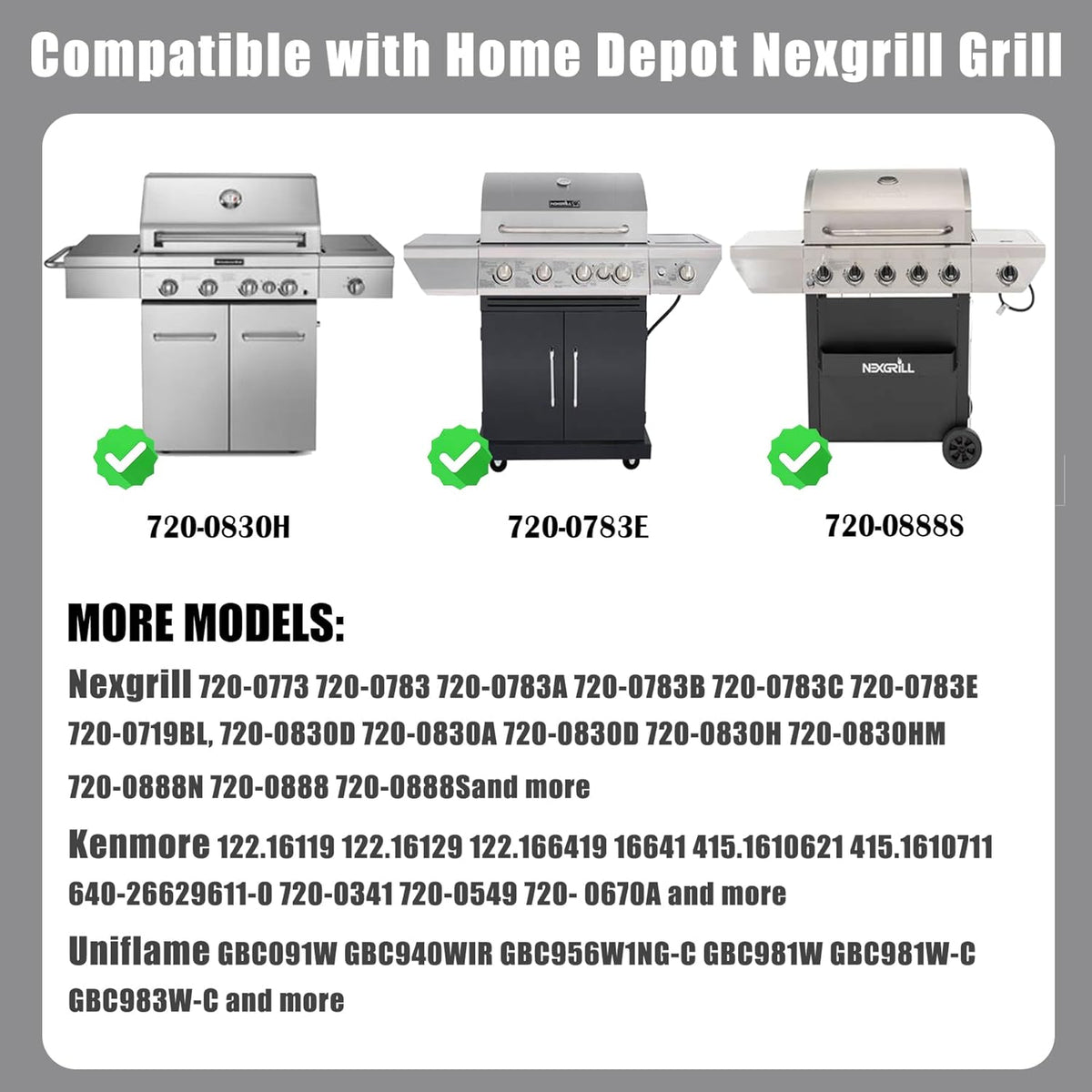 SafBbcue Full Size Griddle Inserts for Home Depot Nexgrill 720-0830H 720-0888 720-0783E Flat Top Griddle for Nexgrill Replacement Parts 720-0830 720-0958 720-0670A 720-0830D, Carbon Steel