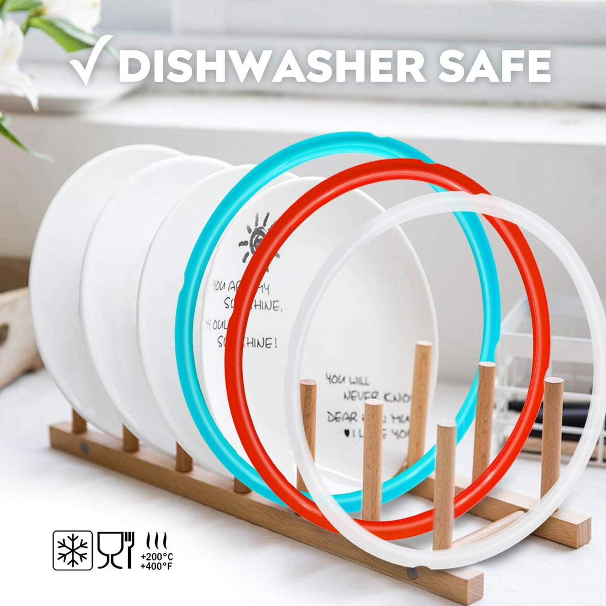 Premium Silicone Sealing Ring 3-Pack for InstantPot 8Qt - Dishwasher Safe Food-Grade Replacement Gasket, Compatible with 8Qt IP-DUO80/IP-LUX80/Ultra/Duo Plus/Viva (8 Quart Silicone Seals)