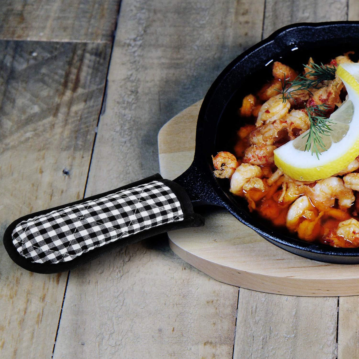 Patelai 4 Pcs Pan Handle Sleeve Covers Cast Iron Handle Cover Heat Resistant Non Slip Skillet Holder Sleeves Mitt for Kitchen Cooking Tools