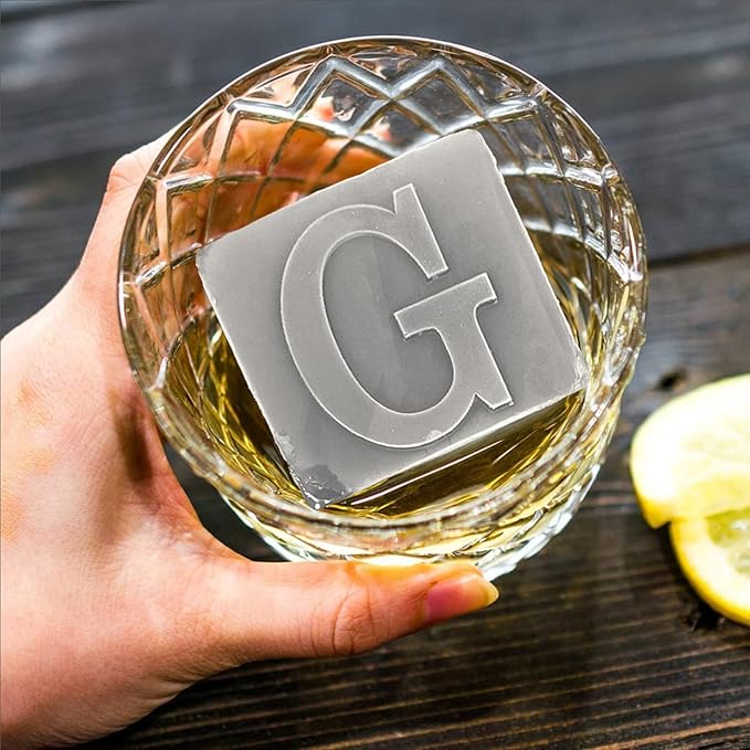 Letter G Monogram Ice Cube Mold Custom Ice Cube Mold 2 Inch Big Initials Silicone Ice Cube Tray Gifts for DAD Gifts for Him