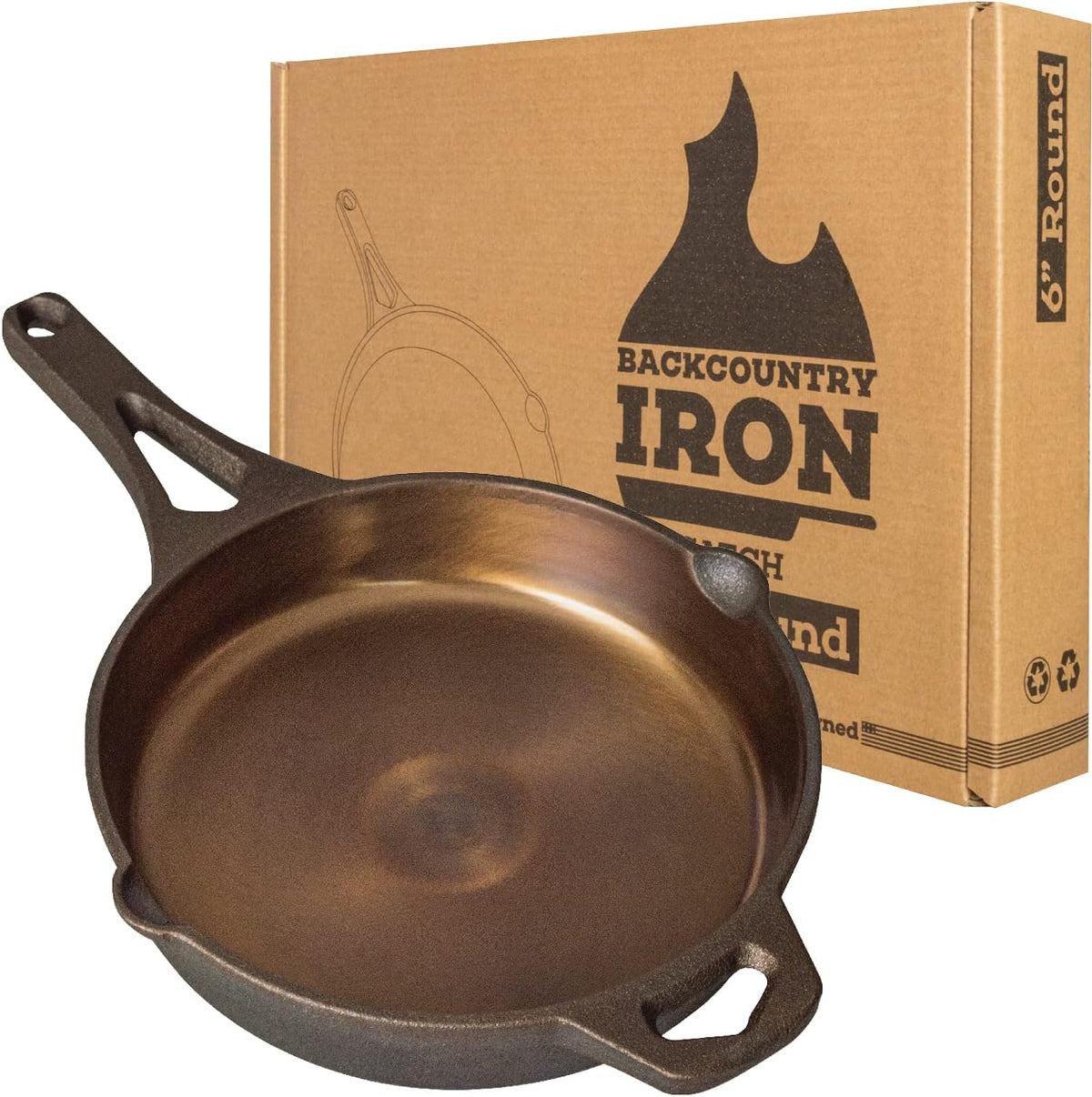 Backcountry Iron 6 Inch Smooth Wasatch Pre-Seasoned Round Cast Iron Skillet