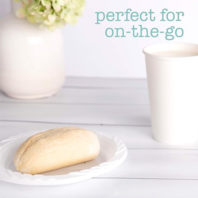 PLASTICPRO 100 Count Disposable 6 Inch White Plastic Dessert Plates