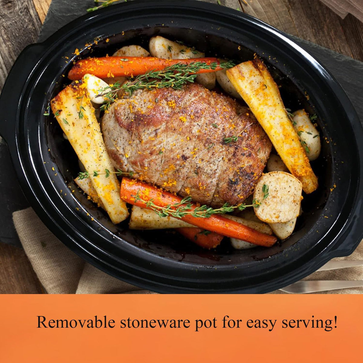 Oval Ceramic Pot Compatible for Crockpot Slow Cooker 7-Quart SCV700 Series
