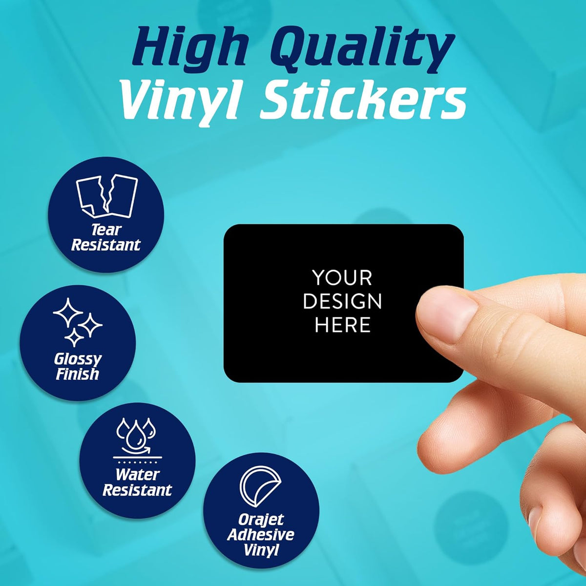 5-1000 Custom Vinyl Stickers - Upload Your own Image, Text, Design, Logo - Personalized Logo Labels for Handmade, Packaging, Bottle, Jars, Candle, Brand Stickers (Black, 4x2)