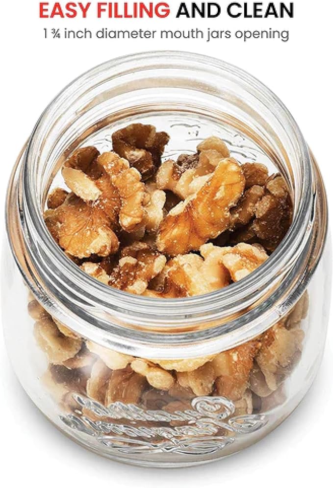 Bormioli Rocco Quattro Stagioni set of 4 Clear Airtight Mason Jars, 8.5 Oz. Made from BPA Free Durable Glass, Made In Italy.