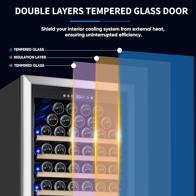 ORYMUSE Large 200 Bottle Wine Fridge - 24 Inch Wine Cooler Refrigerator, Freestanding and Built-in Design, Upgraded Compressor Cooling, Intelligent Temperature Memory