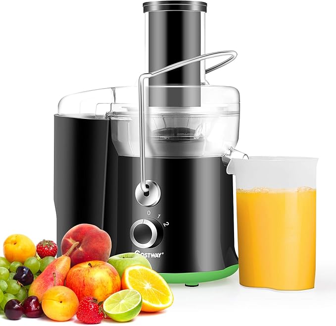 COSTWAY Juicer Machine, Centrifugal Juicer with 3-Inch Wide Mouth, BPA-Free Stainless Steel Juice Maker with 2-Speed Control, Masticating Juice Extractor for Fruit Vegetable