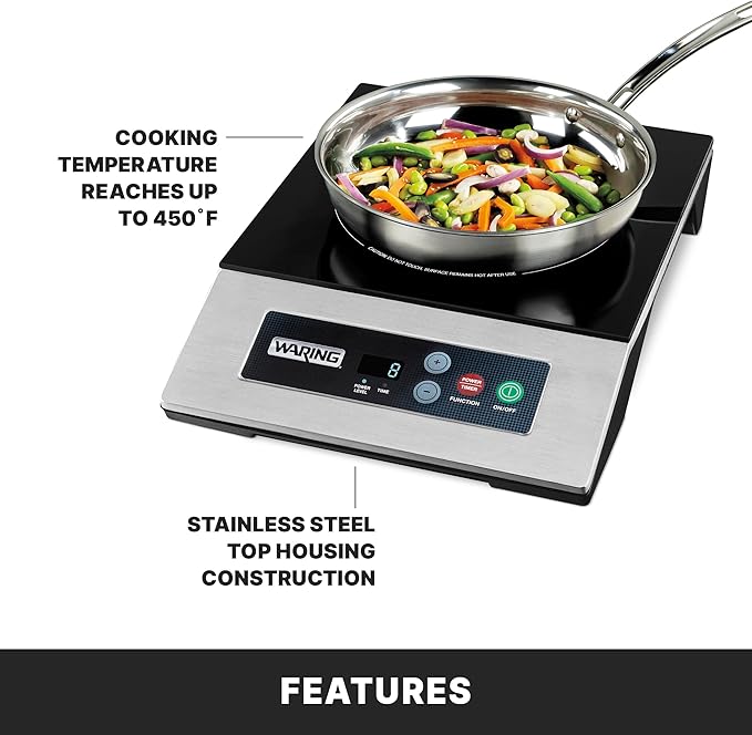 Waring Commercial Light-Duty Commercial Induction Range, 120V, 1800W
