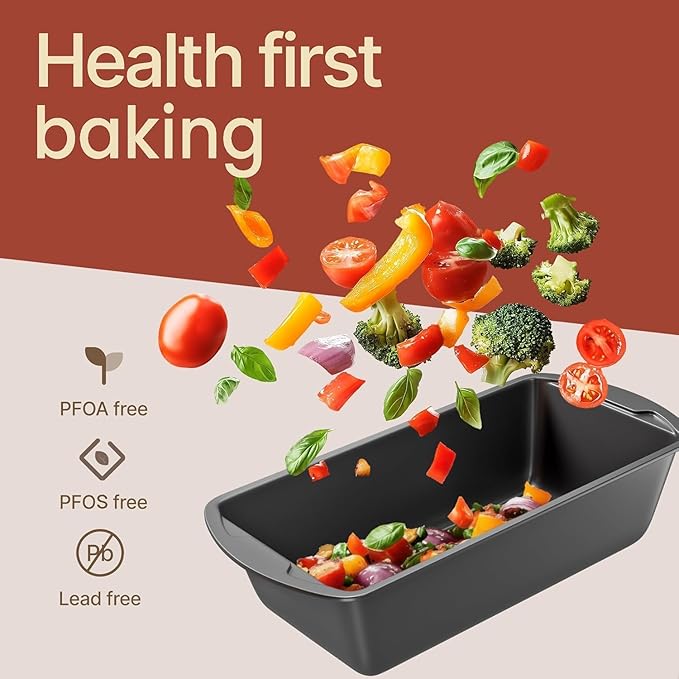 BAKKENMASTER Bakken- Swiss Loaf Pan Set 4-Piece - Deluxe Nonstick Carbon Steel Bakeware for Perfect Bread and Cakes – Dishwasher Safe, Premium Pans for Home Baking