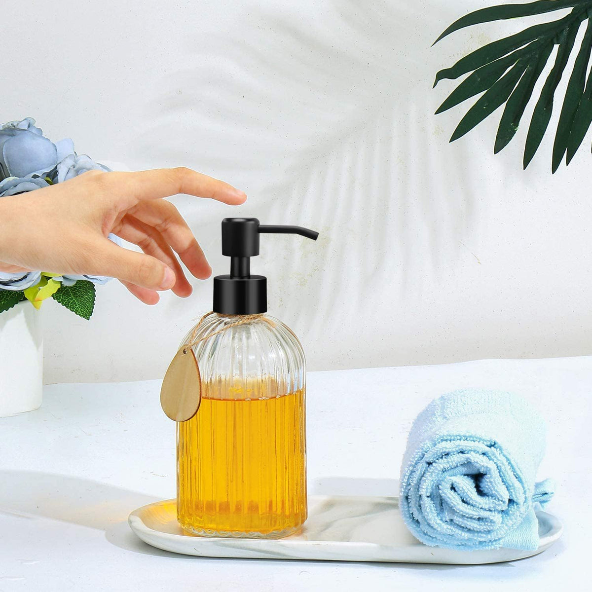 Soap Dispenser with Silicone Pad – Premium Quality – Dish soap Dispenser, Hand Soap Dispenser – Rust Proof Stainless Steel Pump – Ideal for Kitchen Dish soap, Bathroom soap